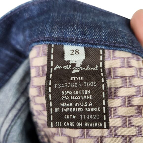 7 FOR ALL MANKIND DOJO Jeans Womens 28 Dark Blue Dojo Crop Jeans Cropped Dojos - Picture 11 of 12